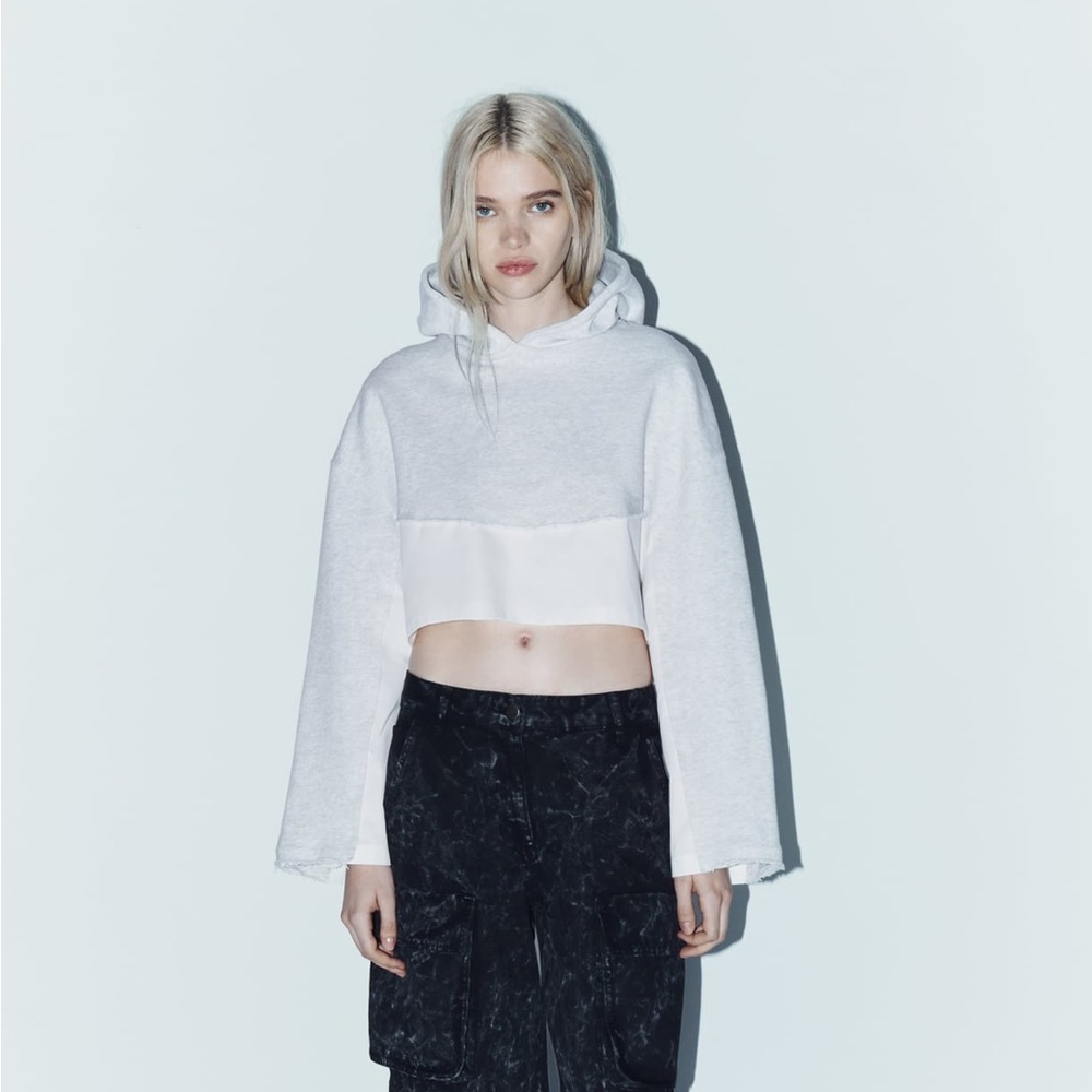 SOLD! Zara cropped mixed sweatshirt